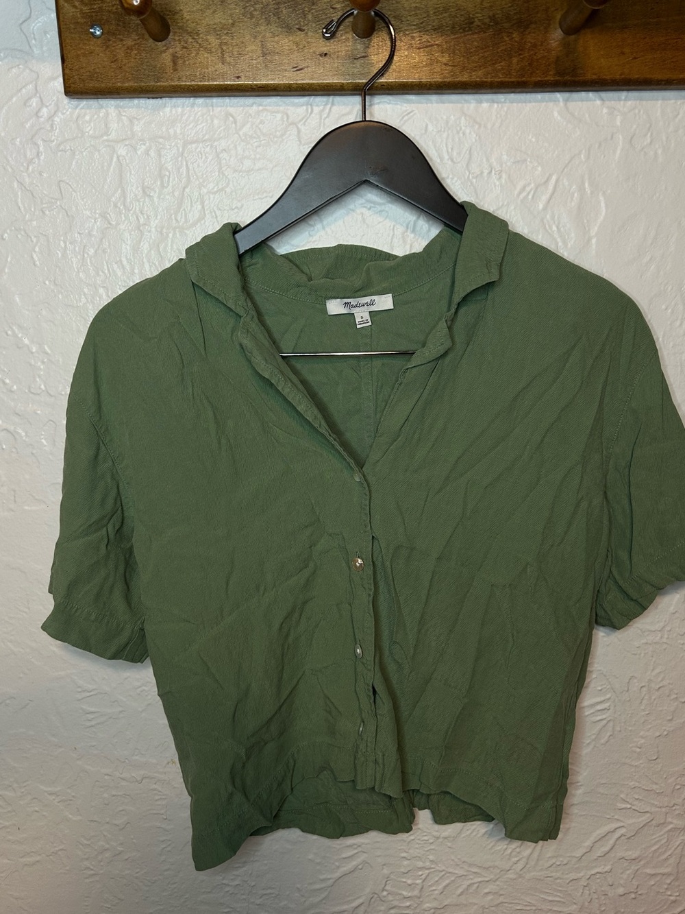 Madewell Olive Green Boho-Chic Shirt